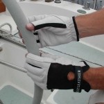 Leather sailing wheel cover and gloves
